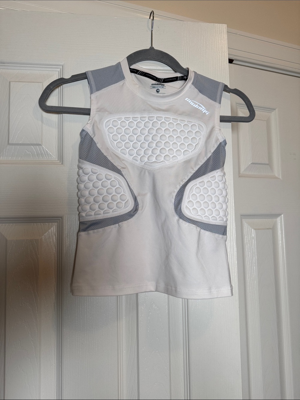 Youth White Sleeveless Protective Tank Top for baseball/softball